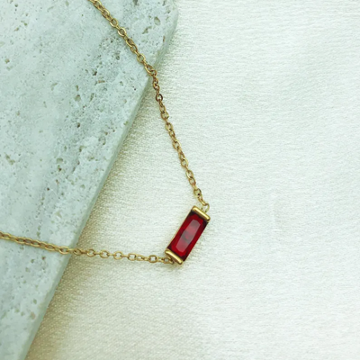 Dames Gepersonaliseerde Baguette Geboortesteen Armband