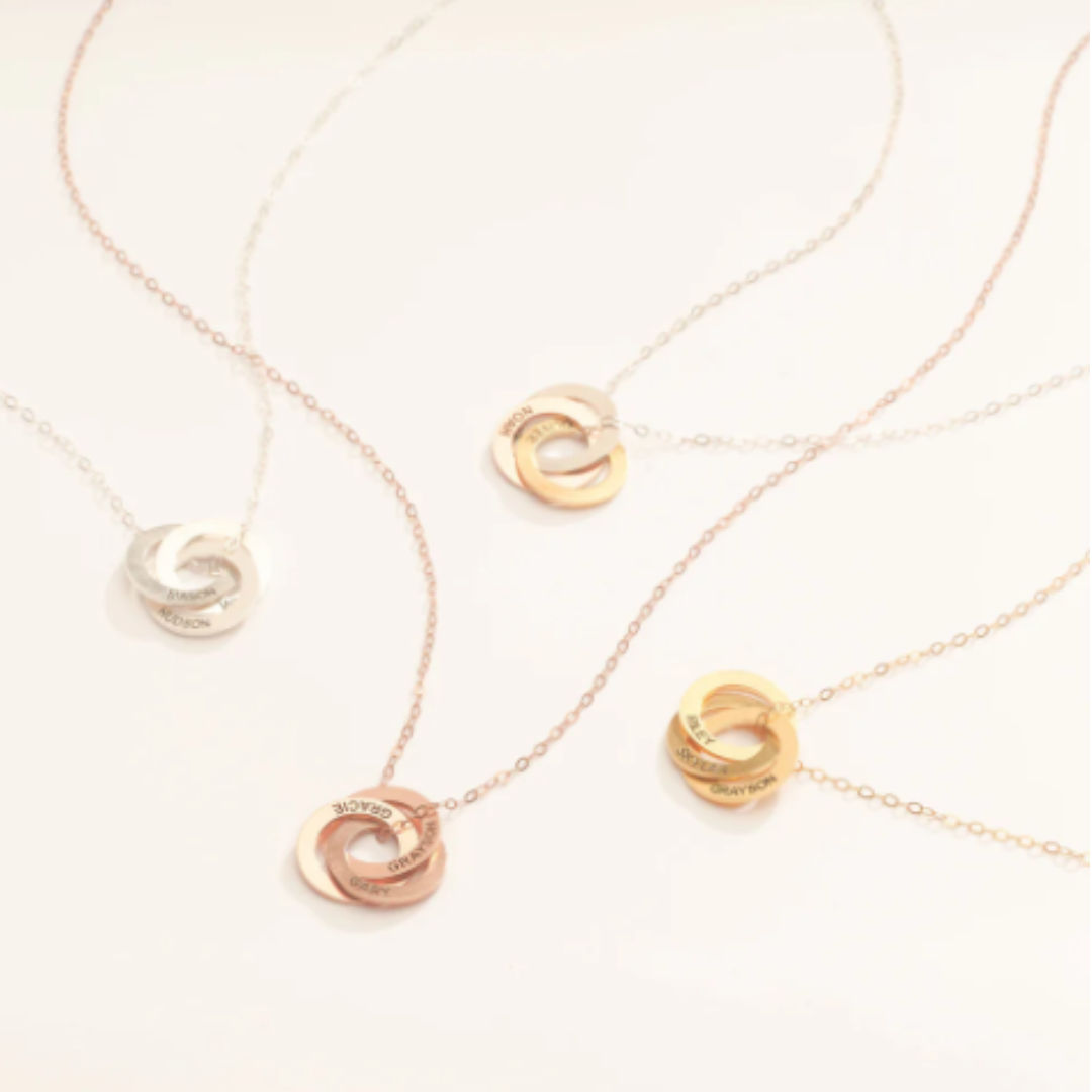 Dames Gepersonaliseerde Namen Schakels Cirkel Ketting