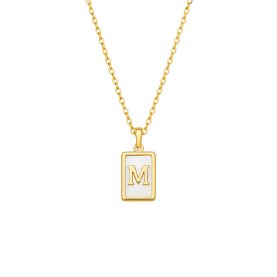 Dames Gepersonaliseerde Wit & Goud Initiaal Ketting