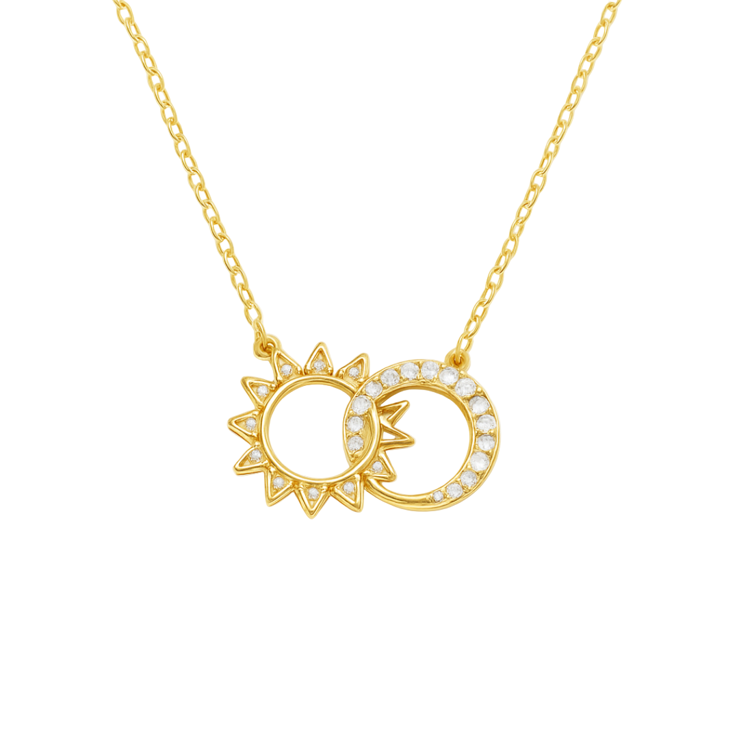 Zon & Maan Ketting Dames Verguld