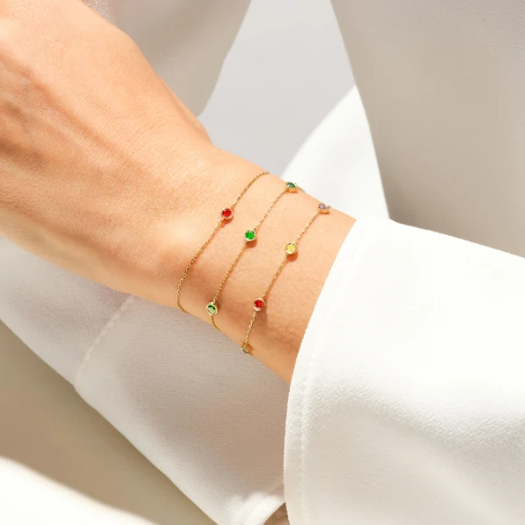 Dames Geboortesteen Armband Gepersonaliseerd