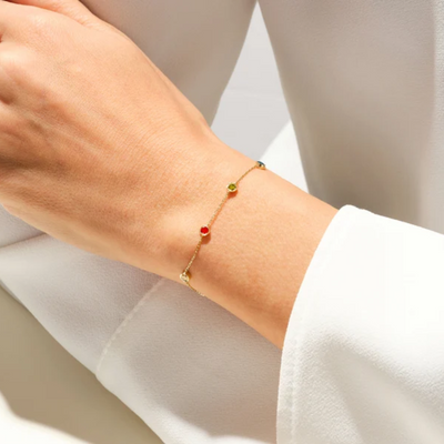 Dames Geboortesteen Armband Gepersonaliseerd