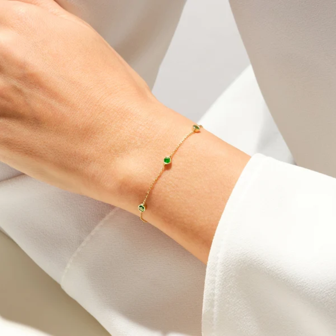 Dames Geboortesteen Armband Gepersonaliseerd