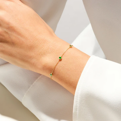 Dames Geboortesteen Armband Gepersonaliseerd
