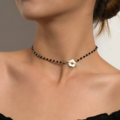 Parel Ketting Dames Bloemen Choker