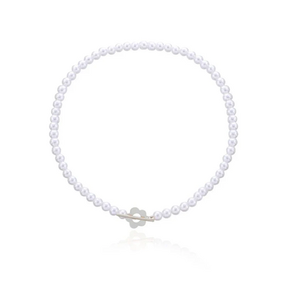 Parel Ketting Dames Bloemen Choker