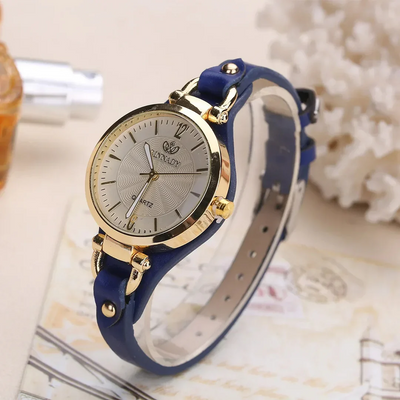 Dames Kwarts Horloge Met Vegan Leren Band