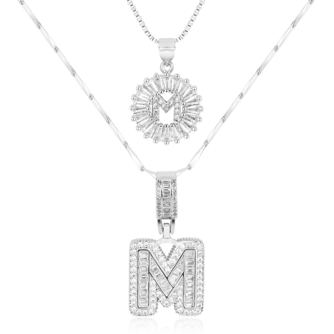 Dubbele Initialen Ketting Set Dames