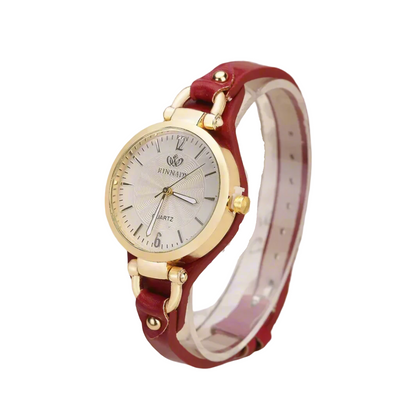 Dames Kwarts Horloge Met Vegan Leren Band