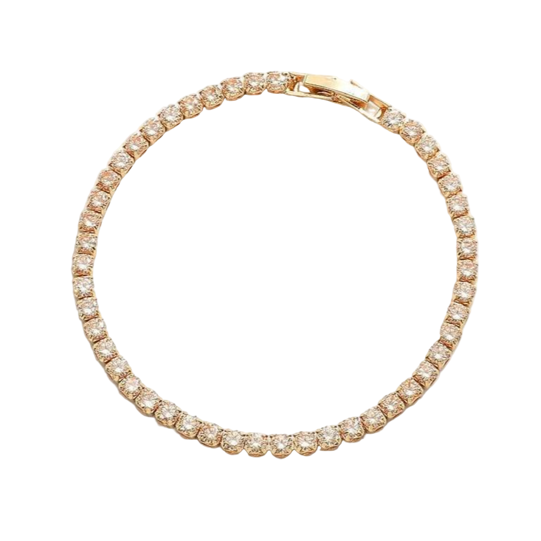 Dames Zirkonia Tennisarmband Verguld