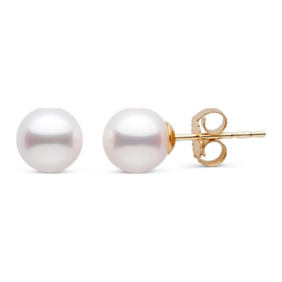 Dames Witte Zoetwaterparel Oorknopjes 9mm