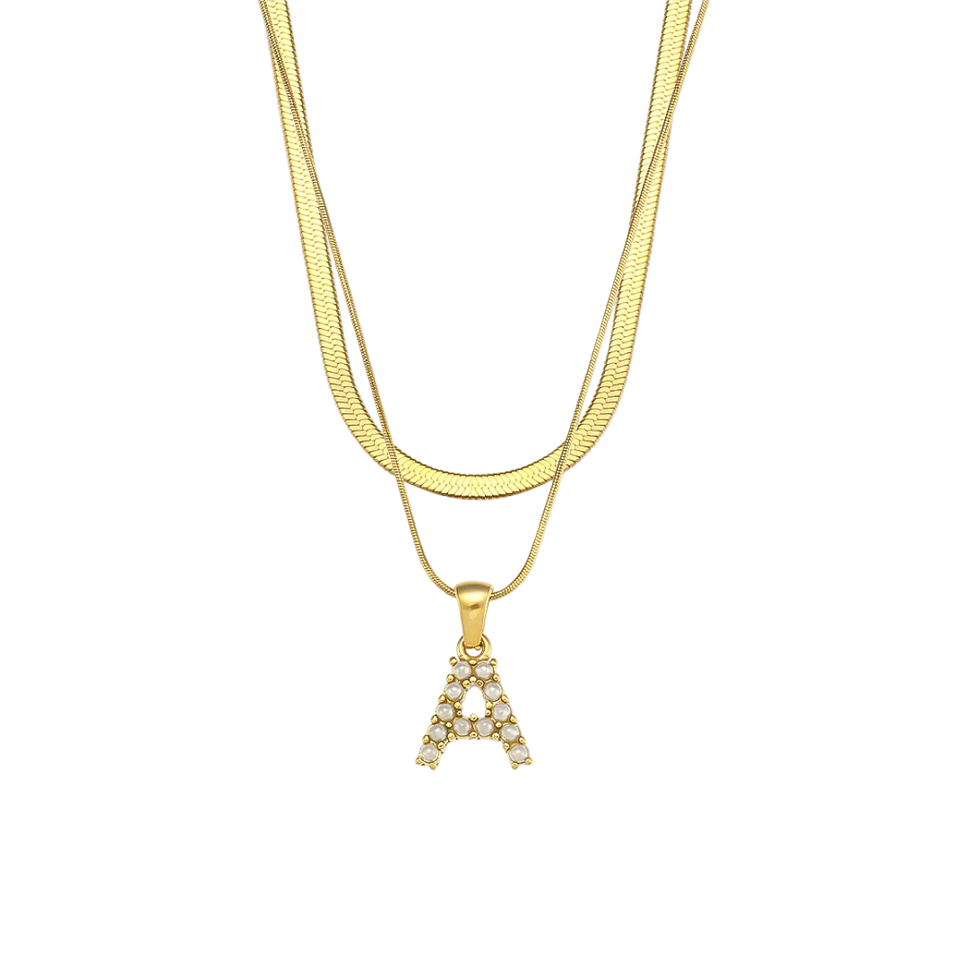 Dames Gepersonaliseerde Gelaagde Initiaal Ketting