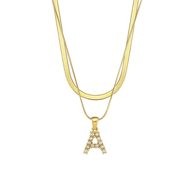Dames Gepersonaliseerde Gelaagde Initiaal Ketting