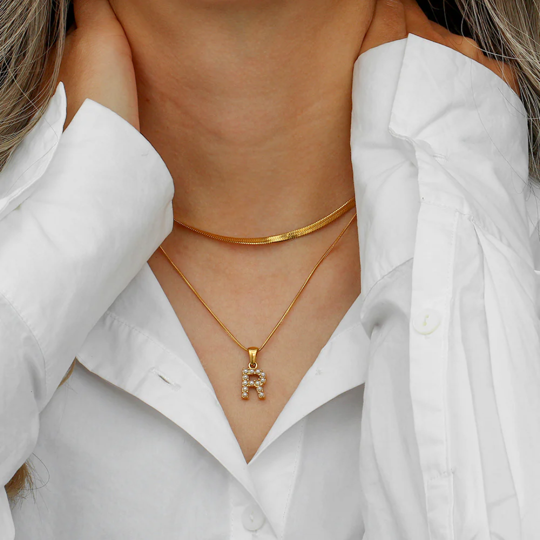 Dames Gepersonaliseerde Gelaagde Initiaal Ketting