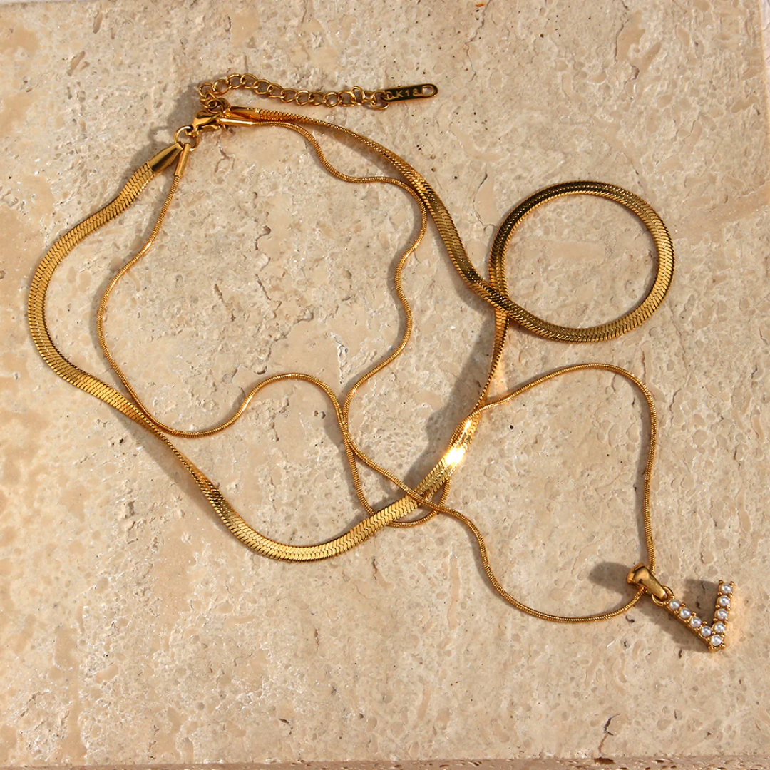 Dames Gepersonaliseerde Gelaagde Initiaal Ketting