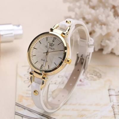 Dames Kwarts Horloge Met Vegan Leren Band