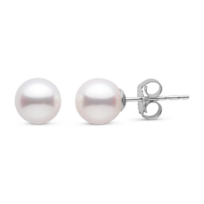 Dames Witte Zoetwaterparel Oorknopjes 9mm