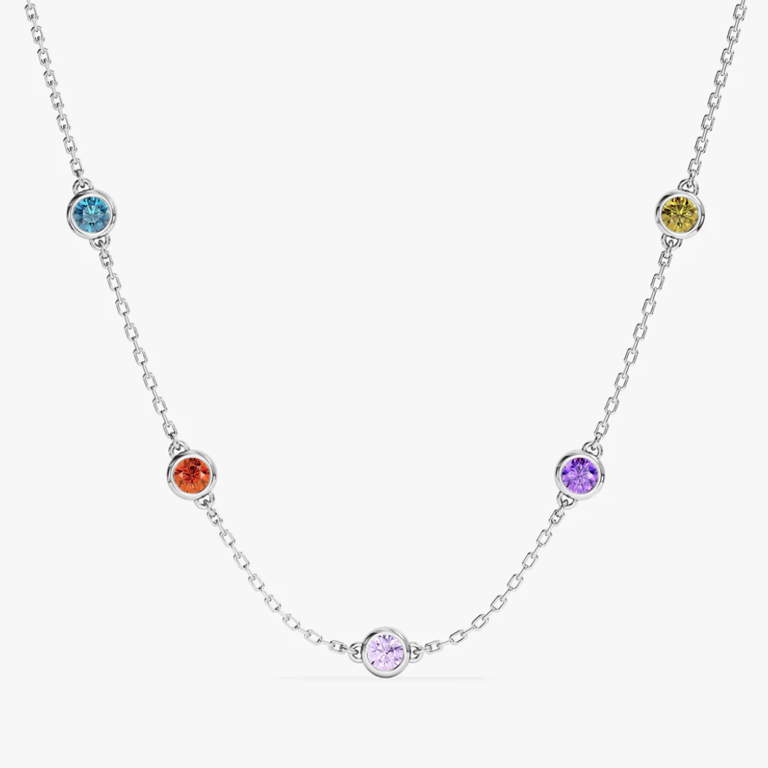 Elegante Familie Geboortesteen Ketting Dames