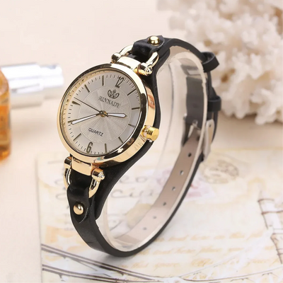 Dames Kwarts Horloge Met Vegan Leren Band