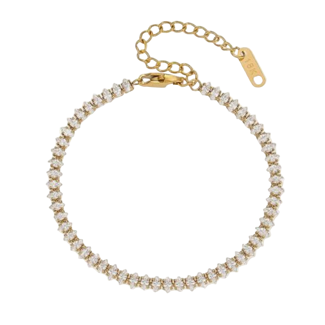 Dames Tennisarmband Zirkonia Verguld