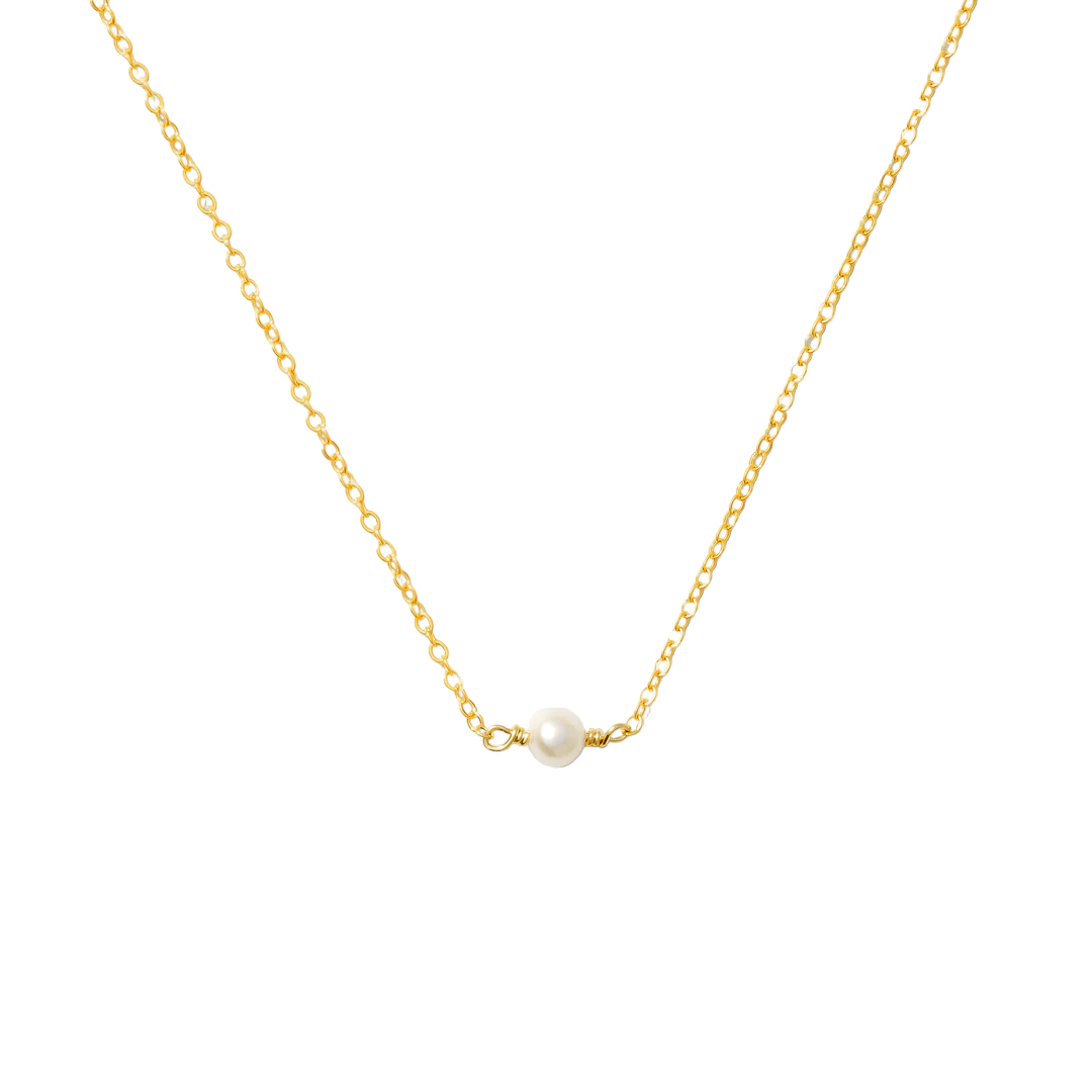 Dames Ketting Witte Zoetwaterparel Hanger