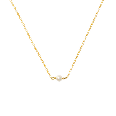 Dames Ketting Witte Zoetwaterparel Hanger