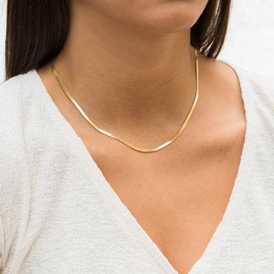 3mm Vergulde Dames Herringbone Ketting