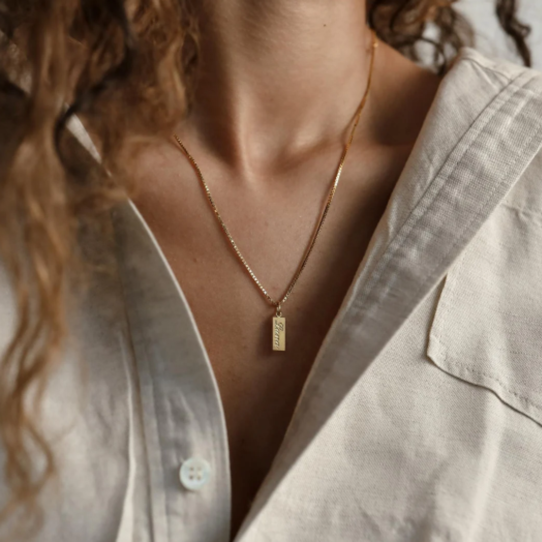 Dames Gepersonaliseerde Naamplaat Ketting