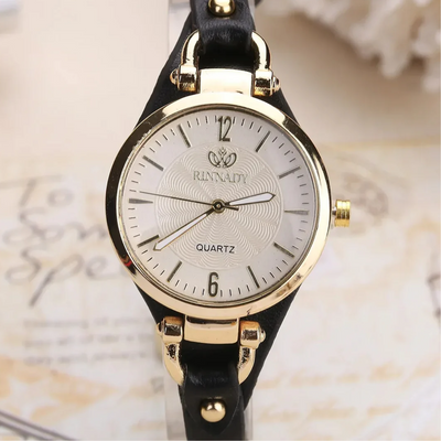 Dames Kwarts Horloge Met Vegan Leren Band