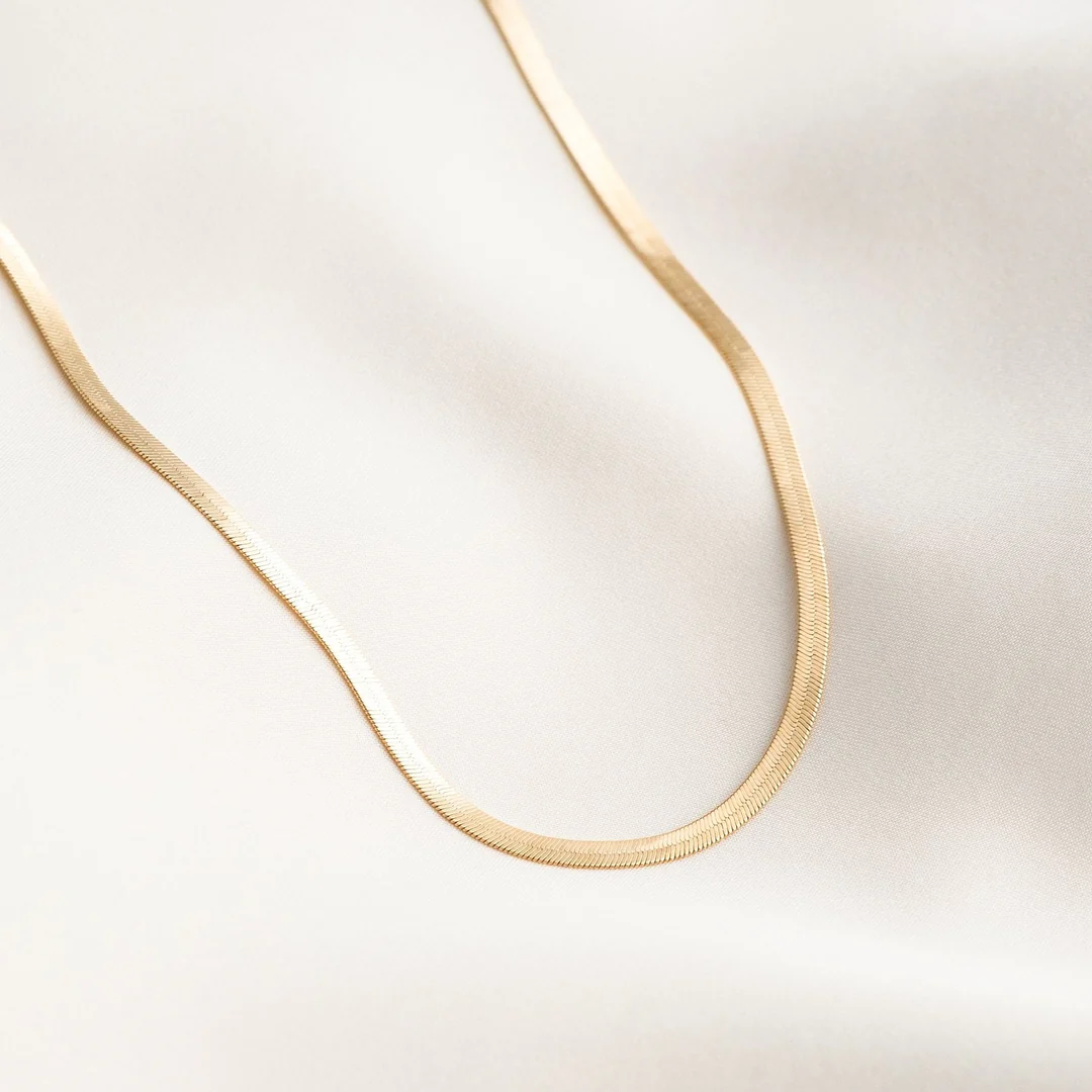 3mm Vergulde Dames Herringbone Ketting