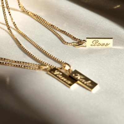 Dames Gepersonaliseerde Naamplaat Ketting