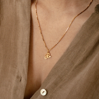 Dames Sterling Zilver Gepersonaliseerde Initiaal Geboortesteen Ketting