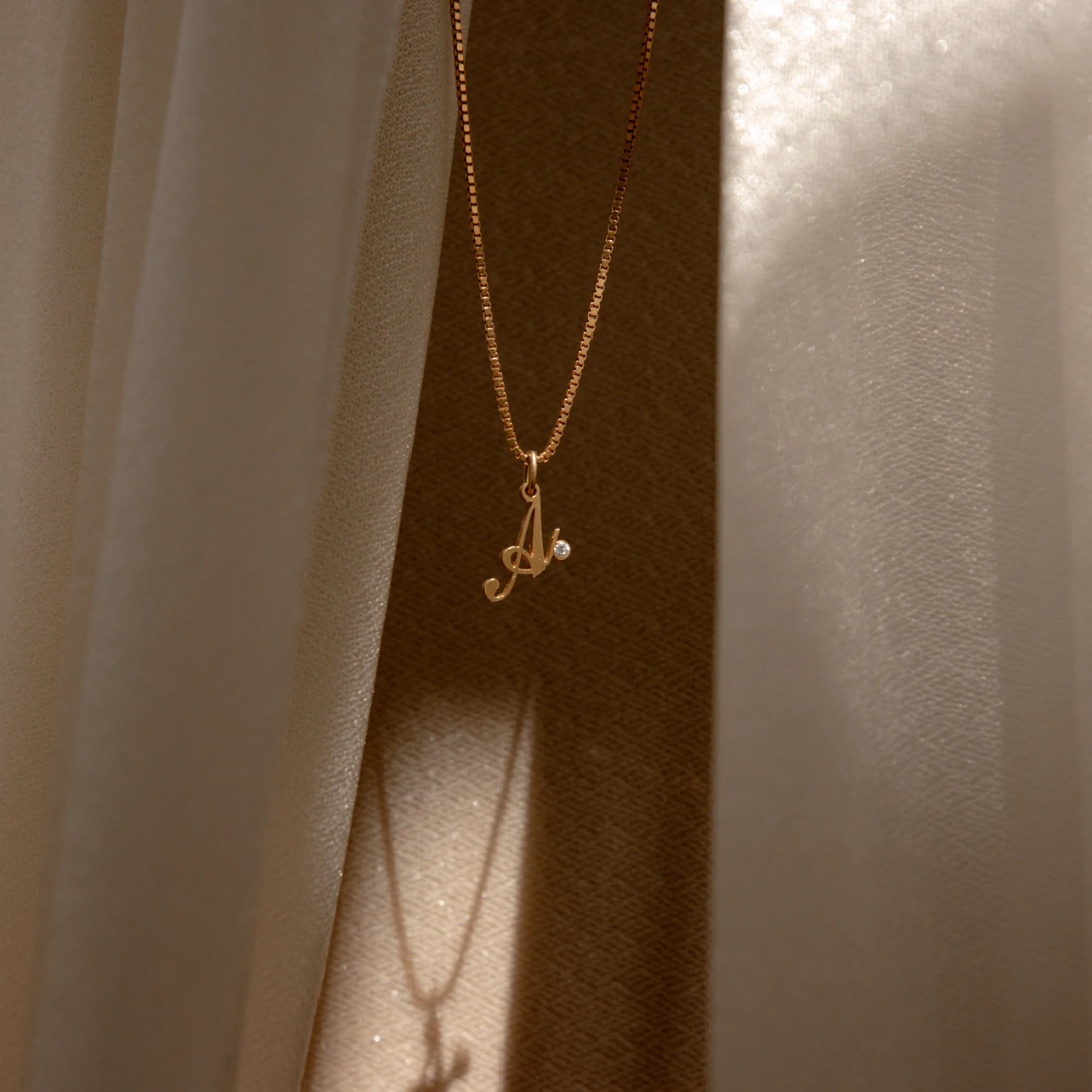 Dames Sterling Zilver Gepersonaliseerde Initiaal Geboortesteen Ketting
