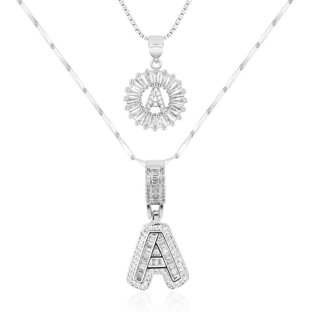 Dubbele Initialen Ketting Set Dames