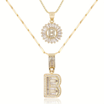 Dubbele Initialen Ketting Set Dames