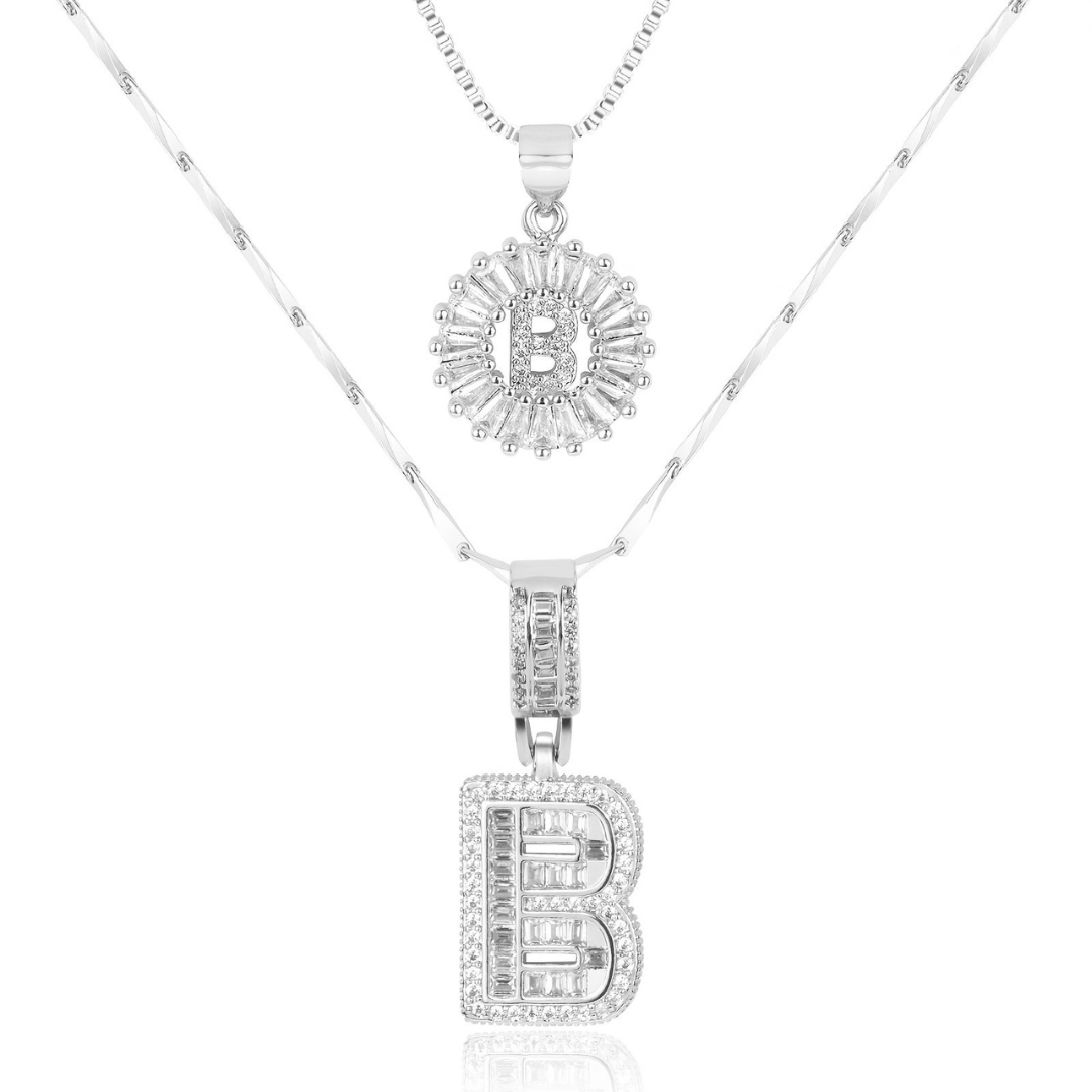 Dubbele Initialen Ketting Set Dames