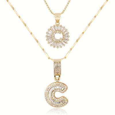 Dubbele Initialen Ketting Set Dames