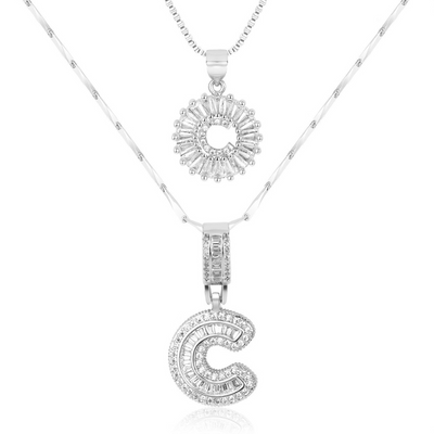 Dubbele Initialen Ketting Set Dames
