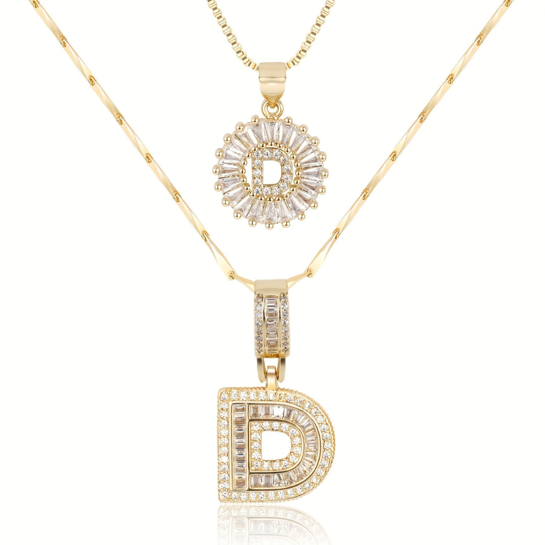 Dubbele Initialen Ketting Set Dames