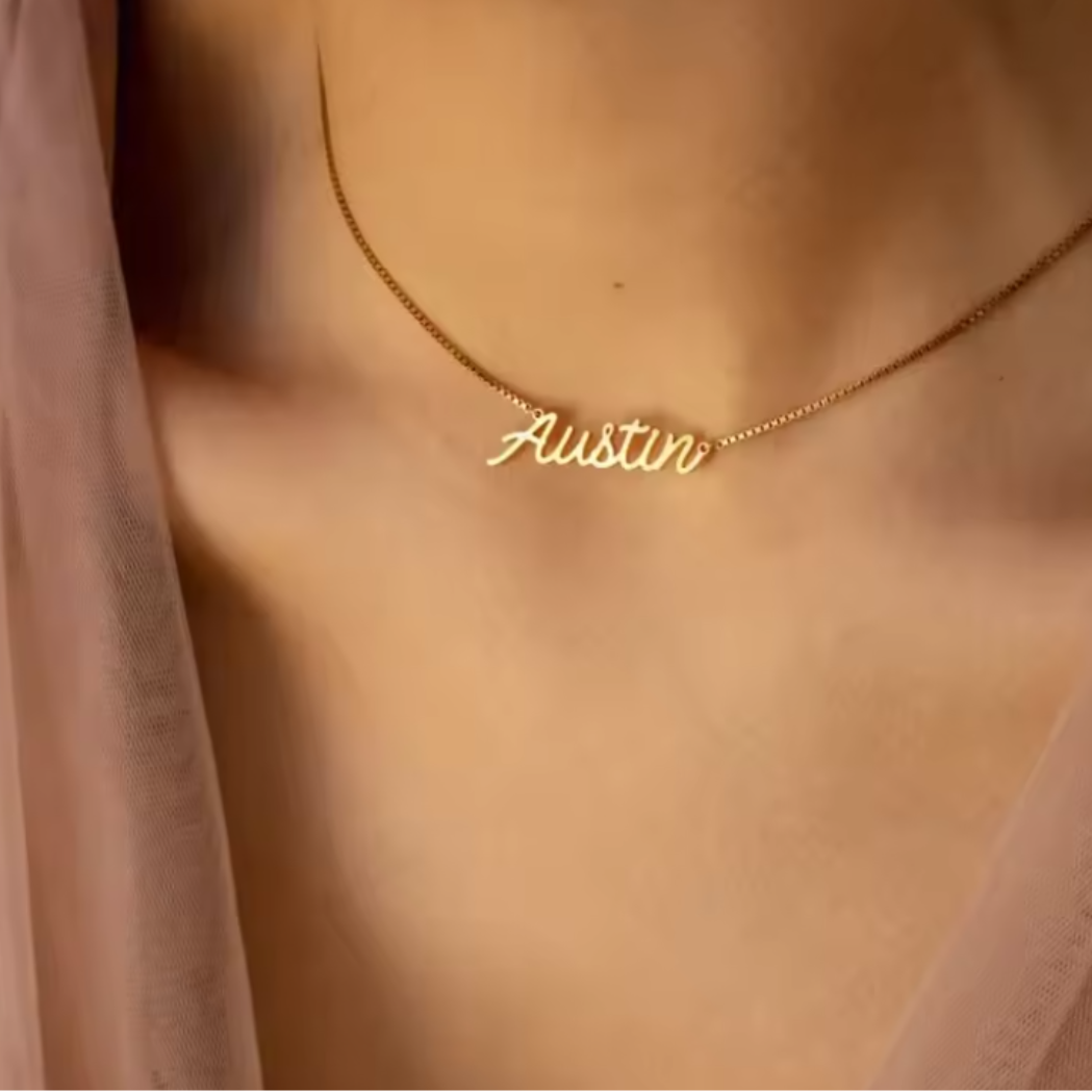 Dames Gepersonaliseerde Box Chain Naam Ketting