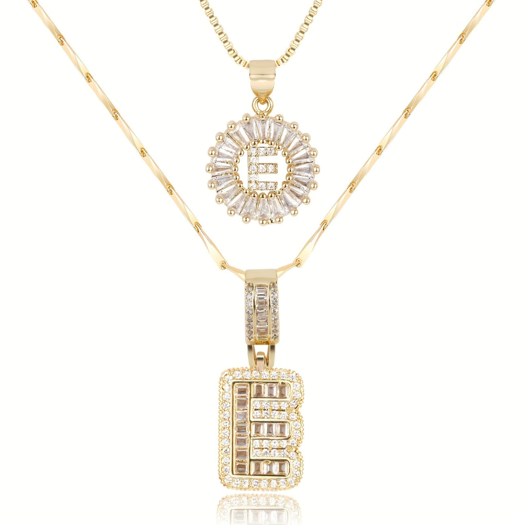Dubbele Initialen Ketting Set Dames