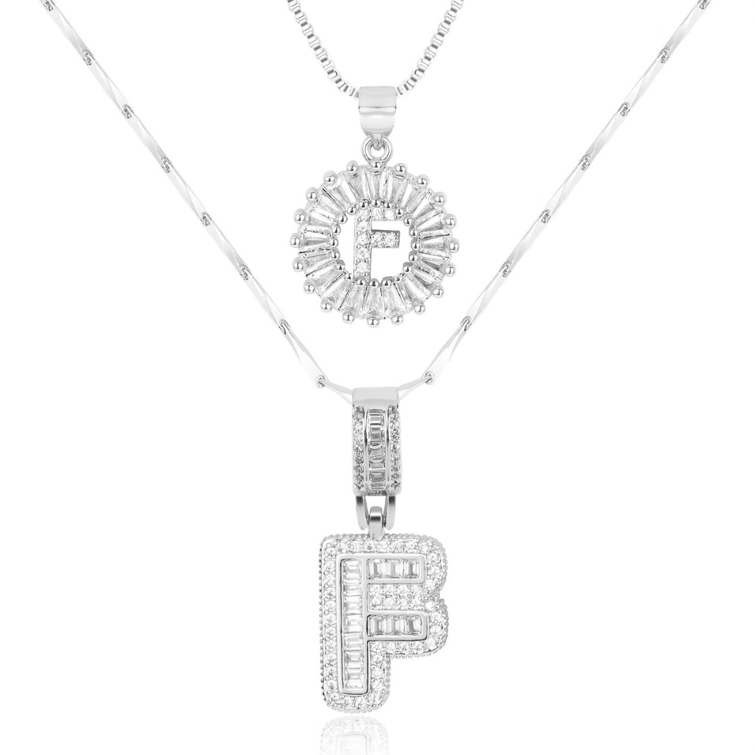 Dubbele Initialen Ketting Set Dames