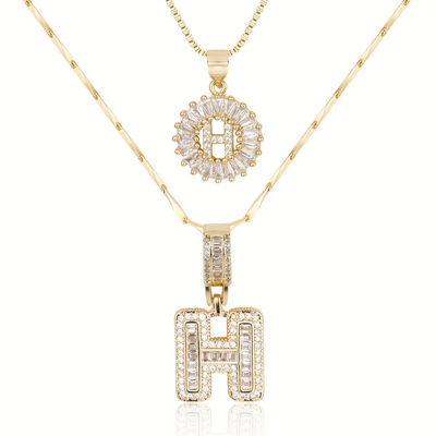 Dubbele Initialen Ketting Set Dames