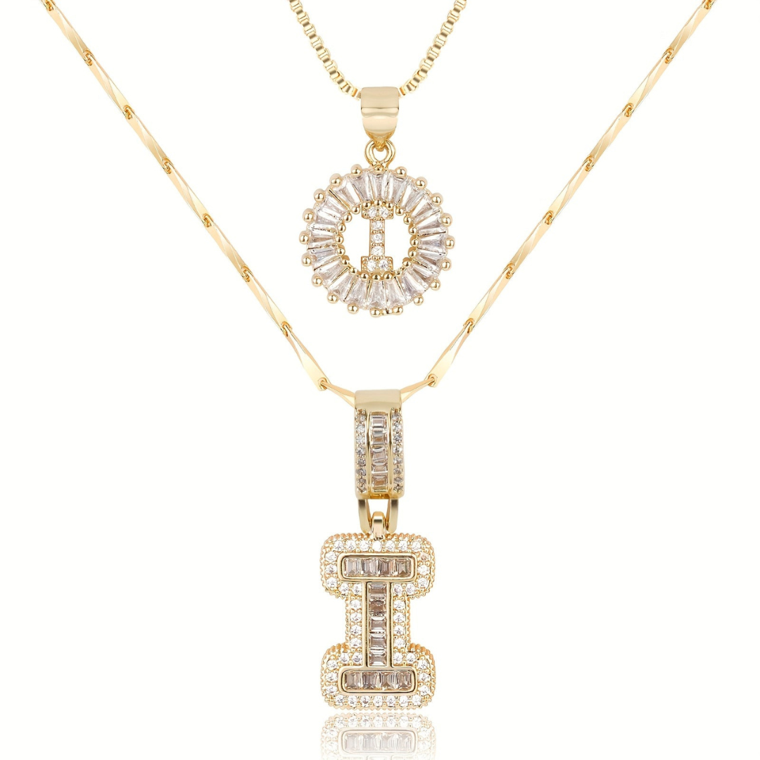 Dubbele Initialen Ketting Set Dames