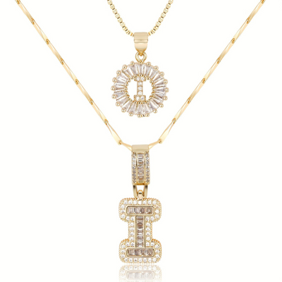 Dubbele Initialen Ketting Set Dames