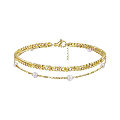 Visgraat Gelaagde Armband Dames Verguld