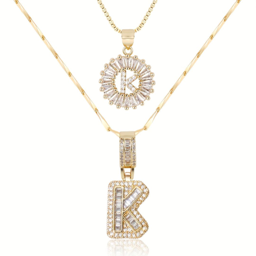 Dubbele Initialen Ketting Set Dames