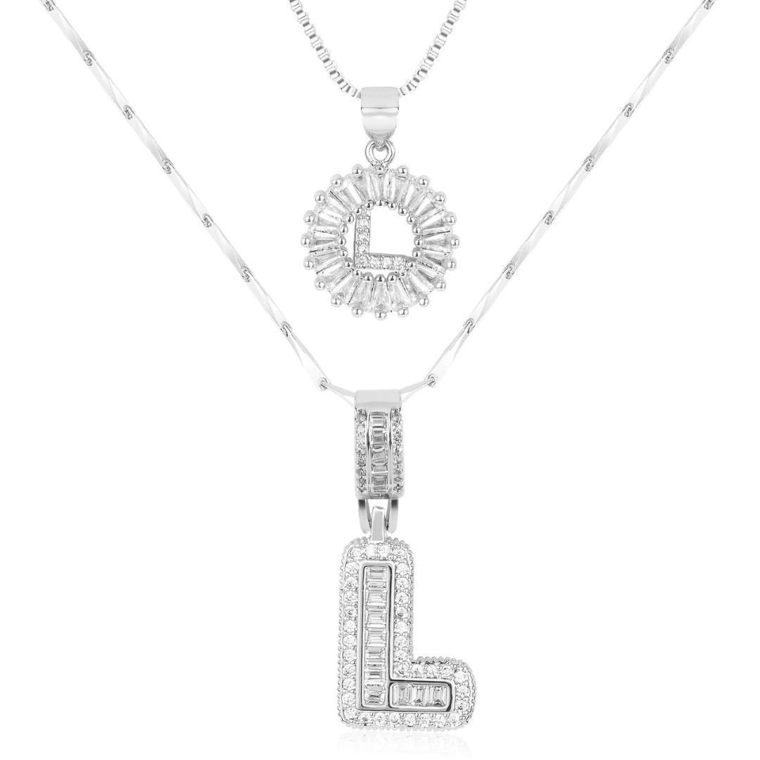 Dubbele Initialen Ketting Set Dames