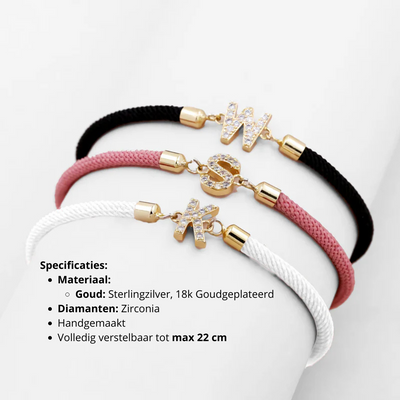 Gepersonaliseerde Diamanten Letter Armband