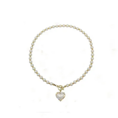 Dames Parel Hart Choker Ketting